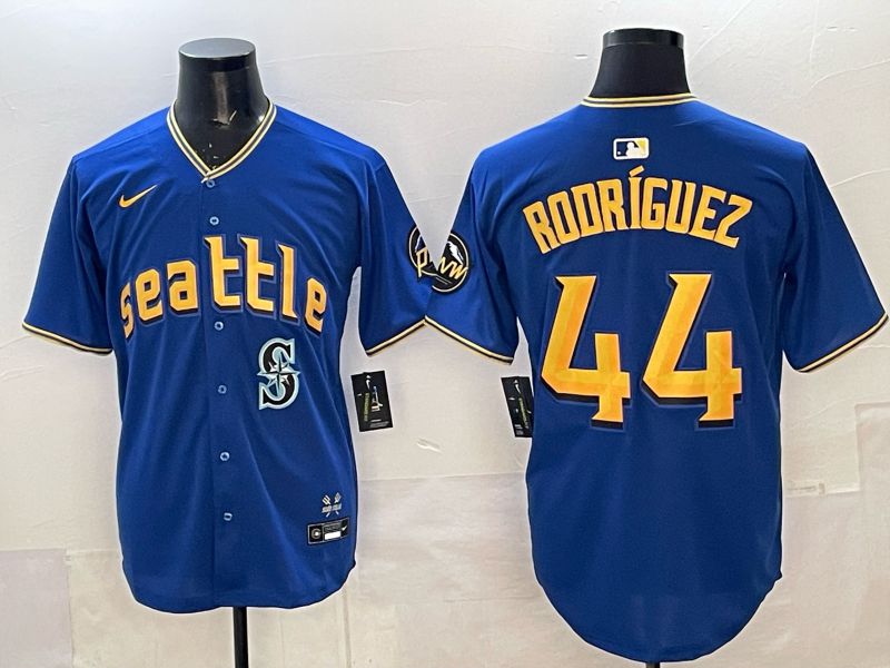 Men 2025 Seattle Mariners #44 Rodriguez Blue City Edition Nike MLB Jersey 40